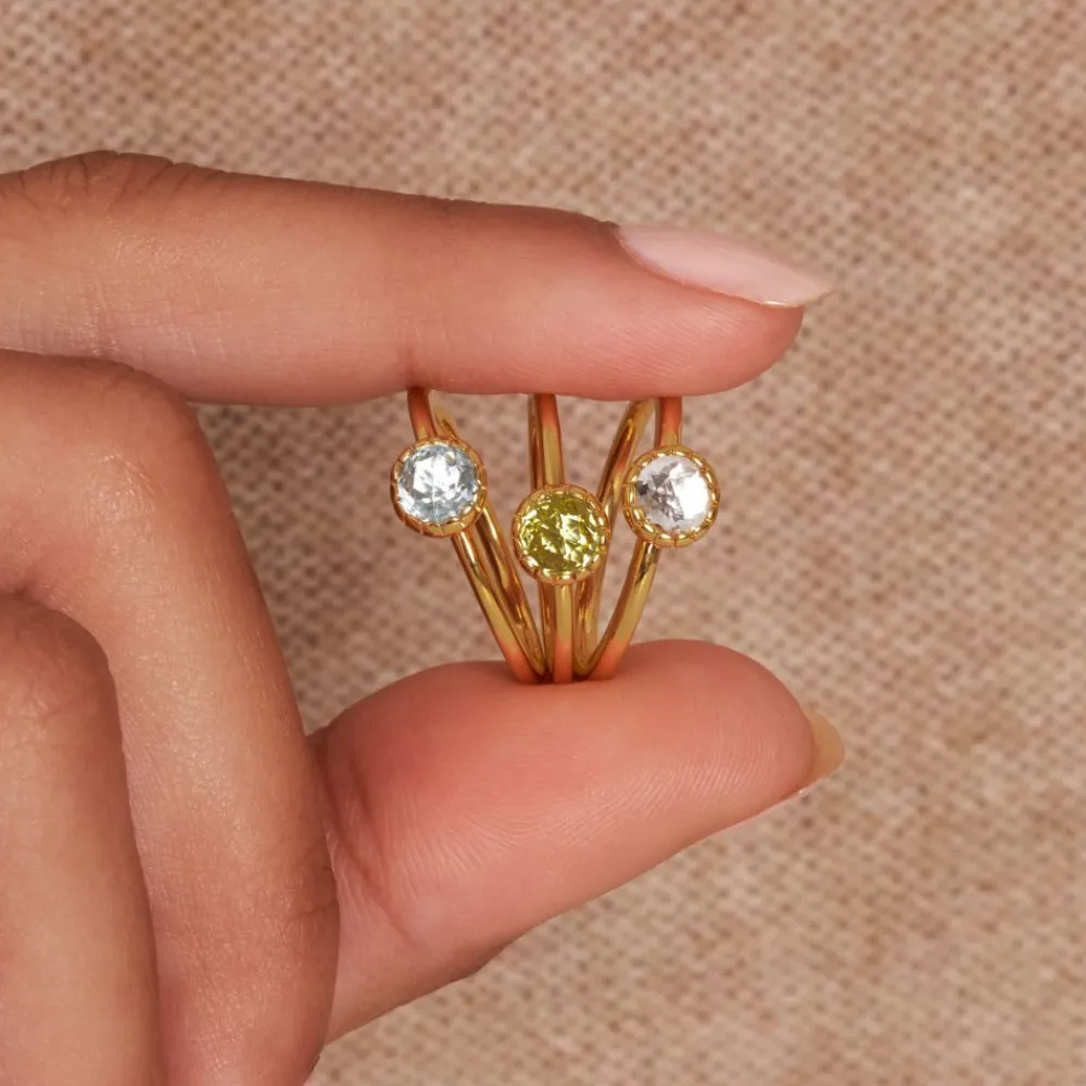 Dinny Hall Gem Drop Rose Cut Stacking Ring