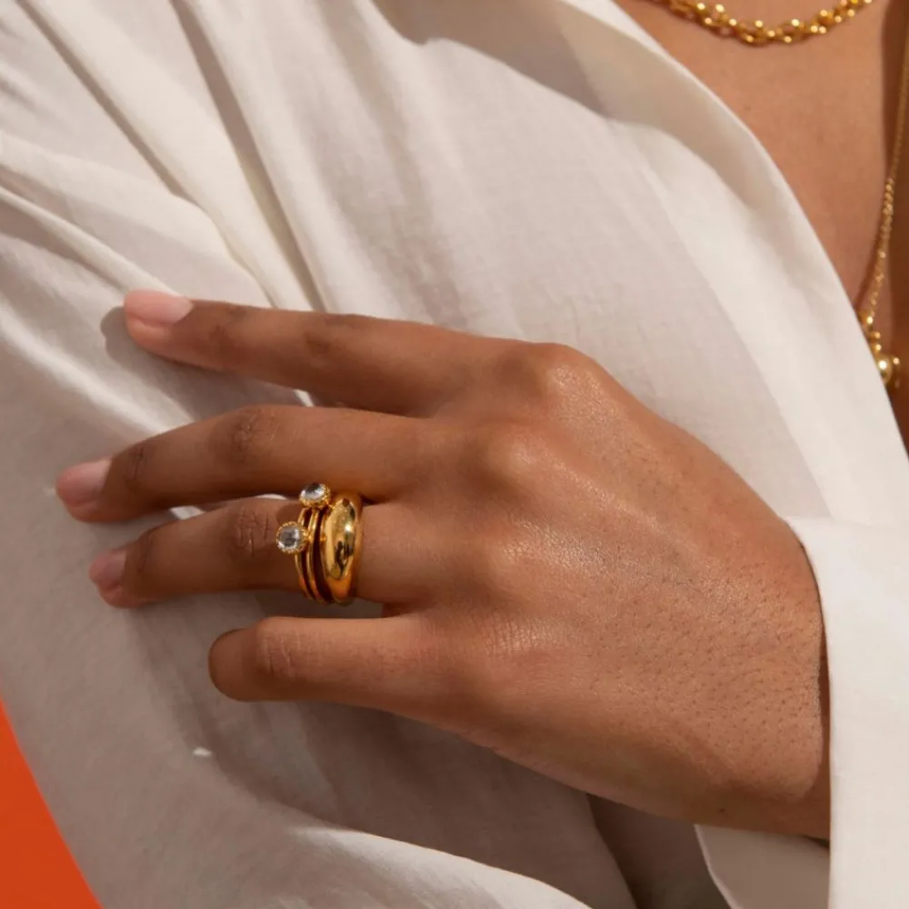 Dinny Hall Gem Drop Rose Cut Stacking Ring