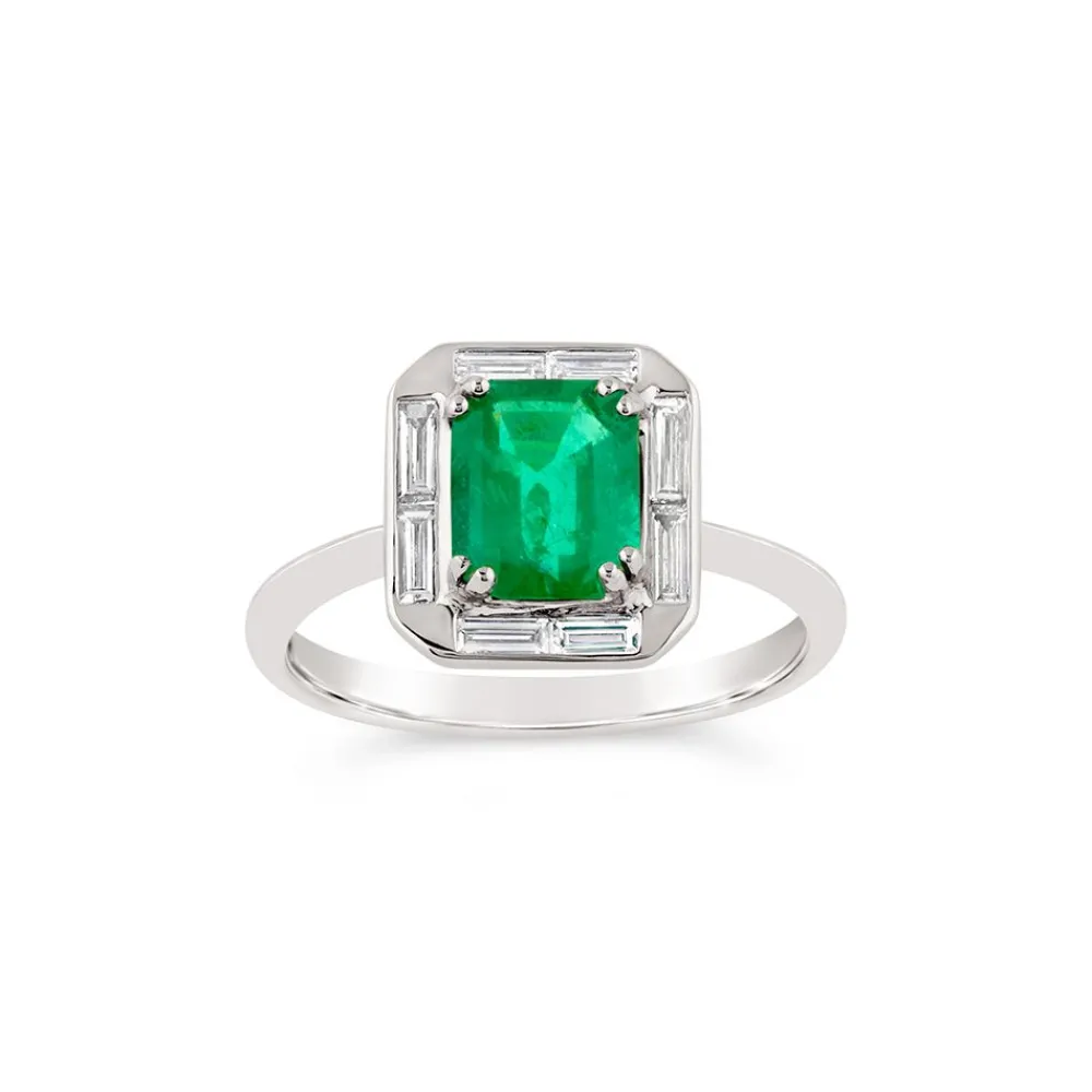 Dinny Hall Heni 18K Fine Vivid Green Emerald & Diamond Ring
