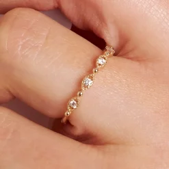 Dinny Hall Jasmine 14K Fine Diamond Set Half Eternity Ring