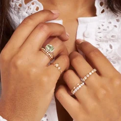 Dinny Hall Jasmine 14K Fine Diamond Set Half Eternity Ring