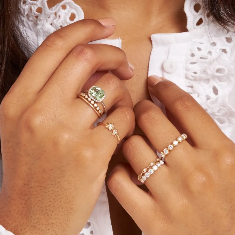 Dinny Hall Jasmine 14K Fine Diamond Set Half Eternity Ring