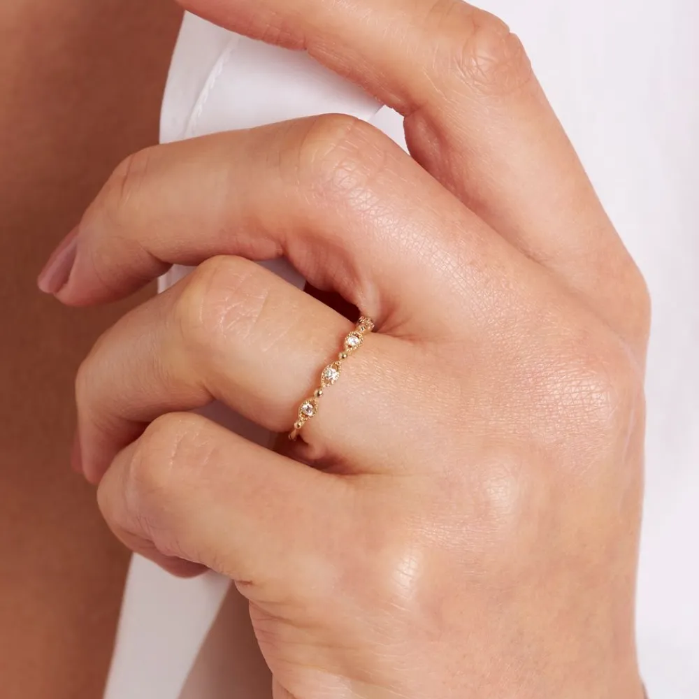 Dinny Hall Jasmine 14K Fine Diamond Set Half Eternity Ring