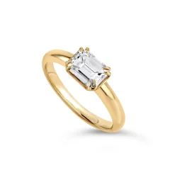 Dinny Hall Jessie 18K Fine Emerald Cut Diamond Solitaire Ring