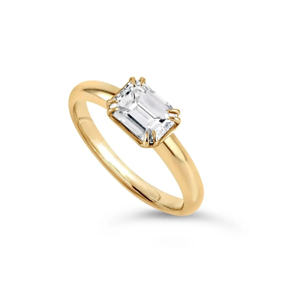 Dinny Hall Jessie 18K Fine Emerald Cut Diamond Solitaire Ring
