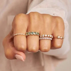 Dinny Hall 14K Diamond Forget Me Not Full Eternity Ring