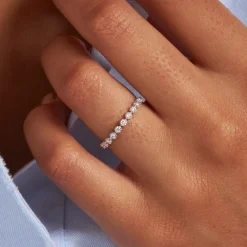 Dinny Hall 14K Diamond Forget Me Not Half Eternity Ring