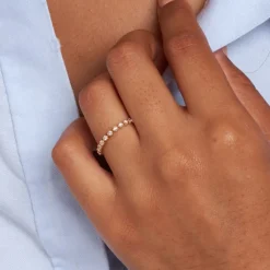 Dinny Hall 14K Diamond Forget Me Not Half Eternity Ring