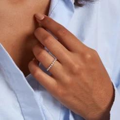 Dinny Hall 14K Diamond Forget Me Not Half Eternity Ring