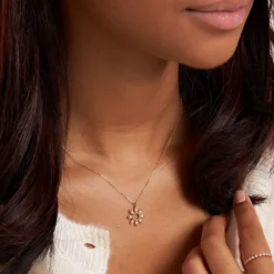 Dinny Hall 14K Diamond Jasmine Flower Pendant