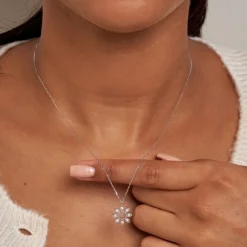 Dinny Hall 14K Diamond Jasmine Flower Pendant