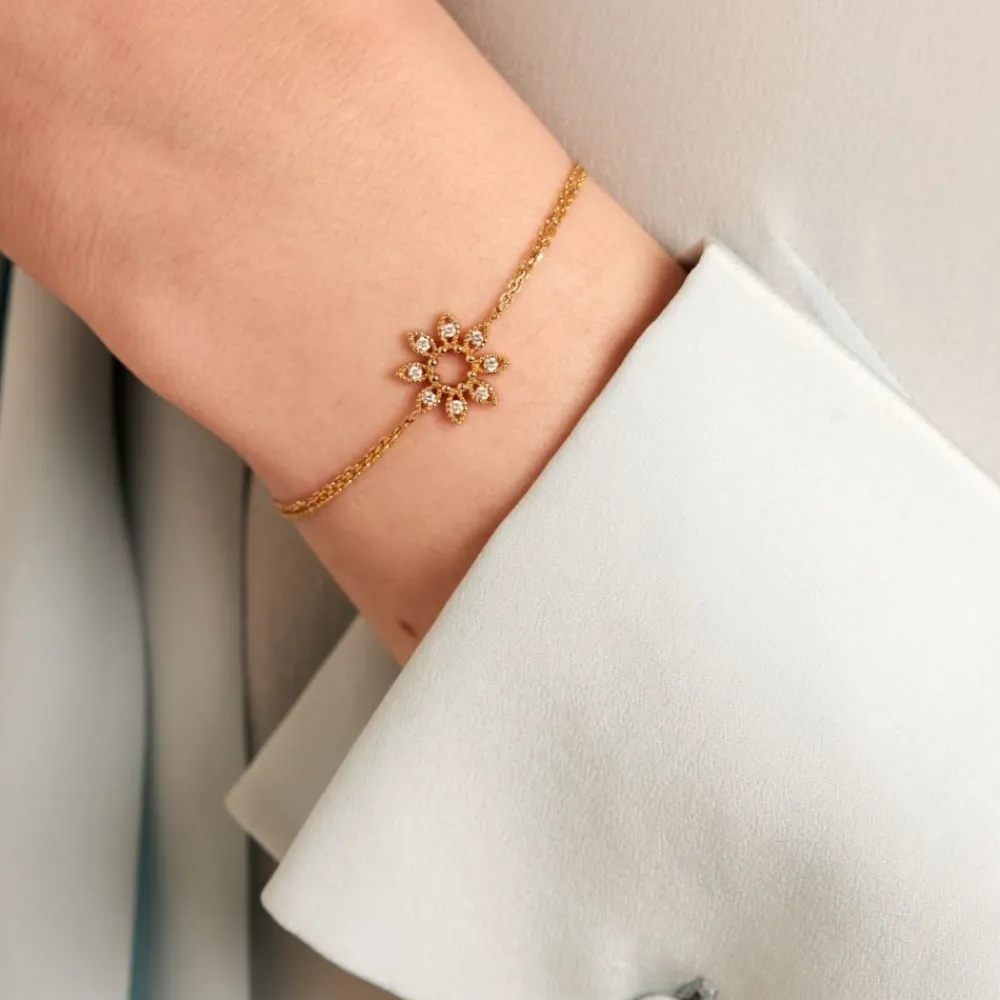 Dinny Hall 14K Diamond Jasmine Flower Wristlet