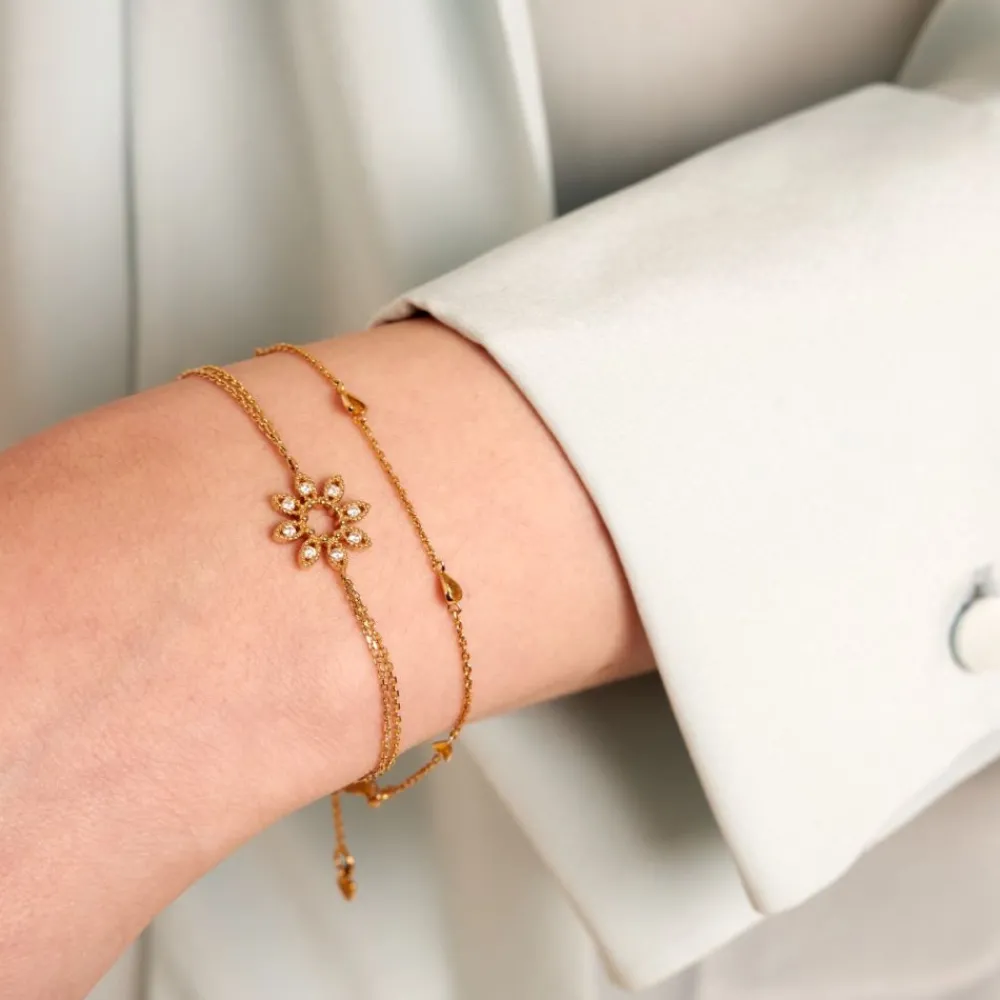 Dinny Hall 14K Diamond Jasmine Flower Wristlet