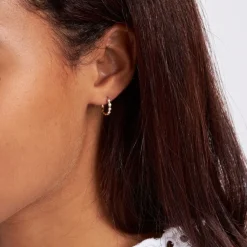 Dinny Hall 14K Diamond Rosemary Huggie Hoops