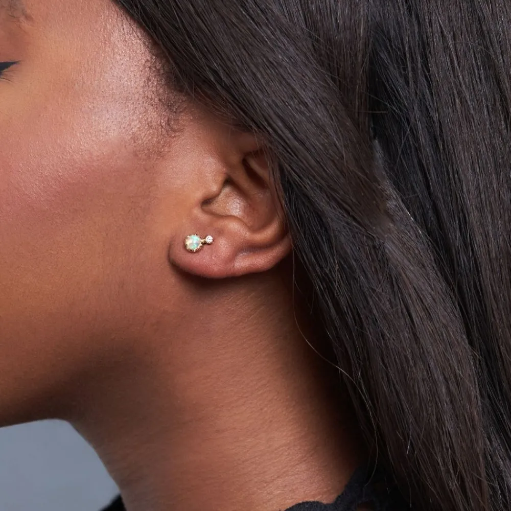 Dinny Hall 14K Gold Double Opal & Diamond Studs