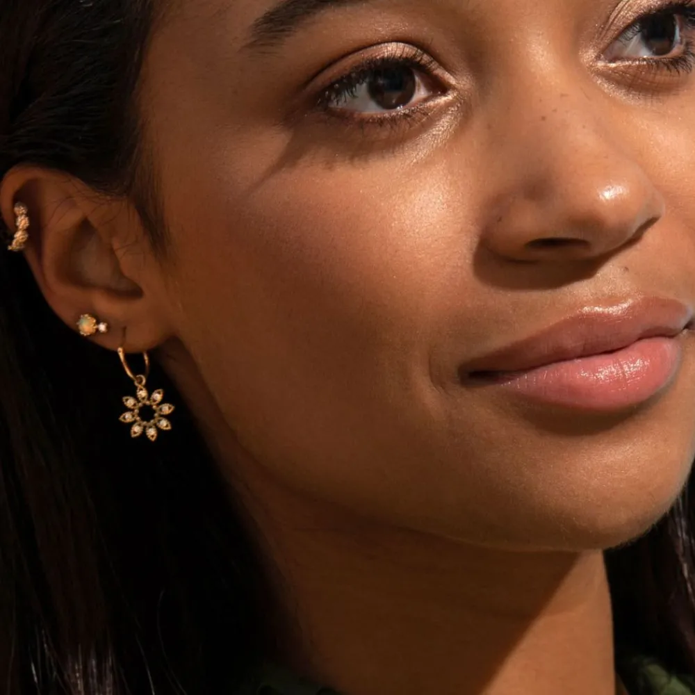 Dinny Hall 14K Gold Double Opal & Diamond Studs