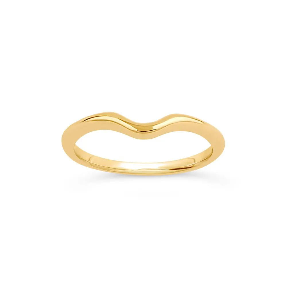Dinny Hall 18K Gold Ellie Solitaire Curve Wedding Band