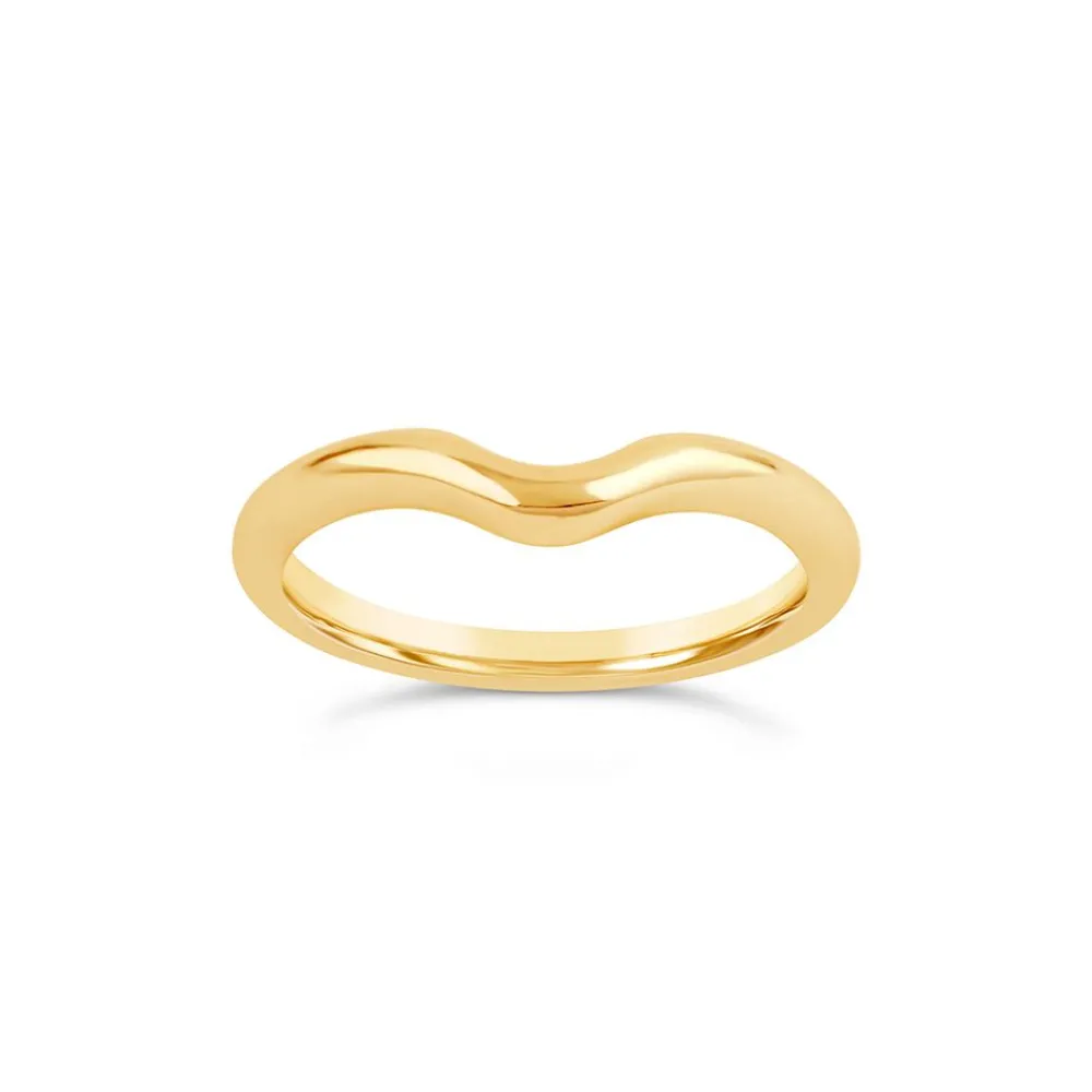 Dinny Hall 18K Gold Lily Solitaire Curve Wedding Band