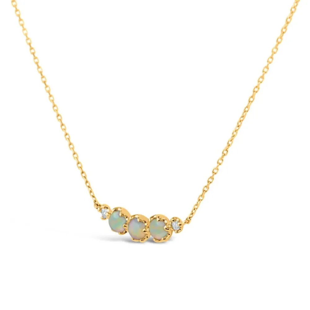Dinny Hall 14K Gold Opal & Diamond Scoop Necklace