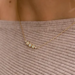 Dinny Hall 14K Gold Opal & Diamond Scoop Necklace