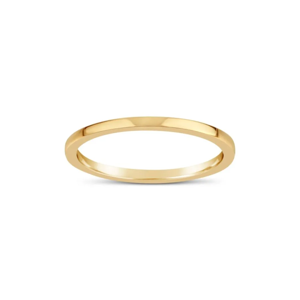 Dinny Hall 18K Gold Skinny Flat Wedding Band