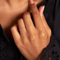 Dinny Hall 18K Gold Skinny Flat Wedding Band