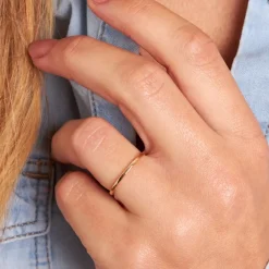 Dinny Hall 18K Gold Skinny Flat Wedding Band