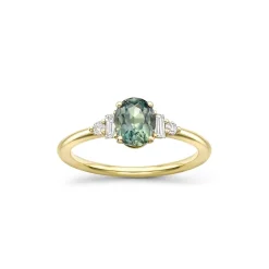 Dinny Hall Katie 18K Fine Green Spruce Sapphire & Diamond Ring