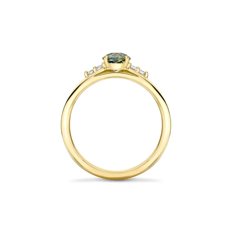 Dinny Hall Katie 18K Fine Green Spruce Sapphire & Diamond Ring