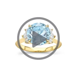 Dinny Hall Krista 18K Fine Aquamarine And Brilliant Cut Diamond Ring