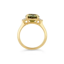 Dinny Hall Krista 18K Fine Lime Green Tourmaline & Brilliant Cut Diamond Ring