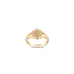 Dinny Hall Lotus Solid Gold Engraved Signet Pinky Ring