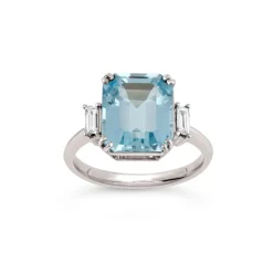 Dinny Hall Mae West 18K Fine Aquamarine & Diamond Ring