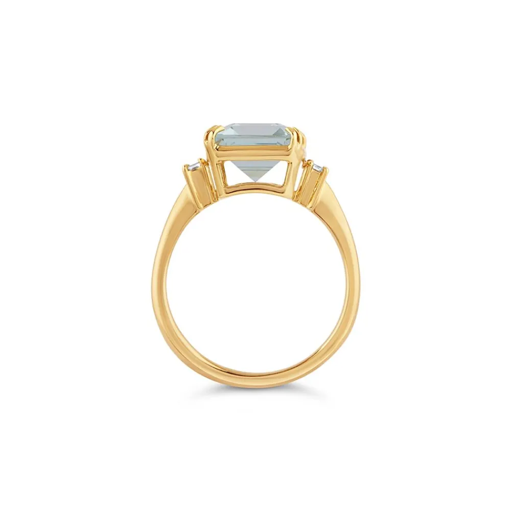Dinny Hall Mae West 18K Fine Aquamarine & Diamond Ring