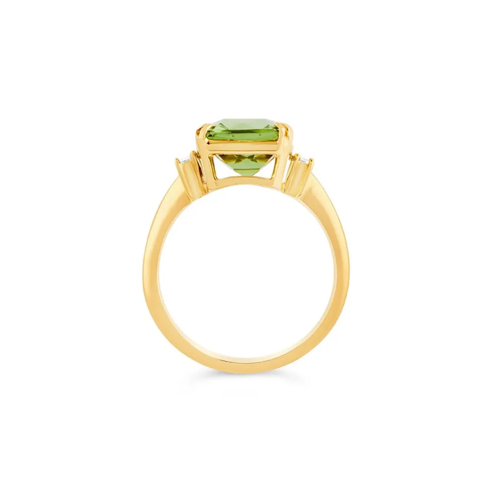 Dinny Hall Mae West 18K Gold Fine Mint Green Tourmaline & Diamond Ring