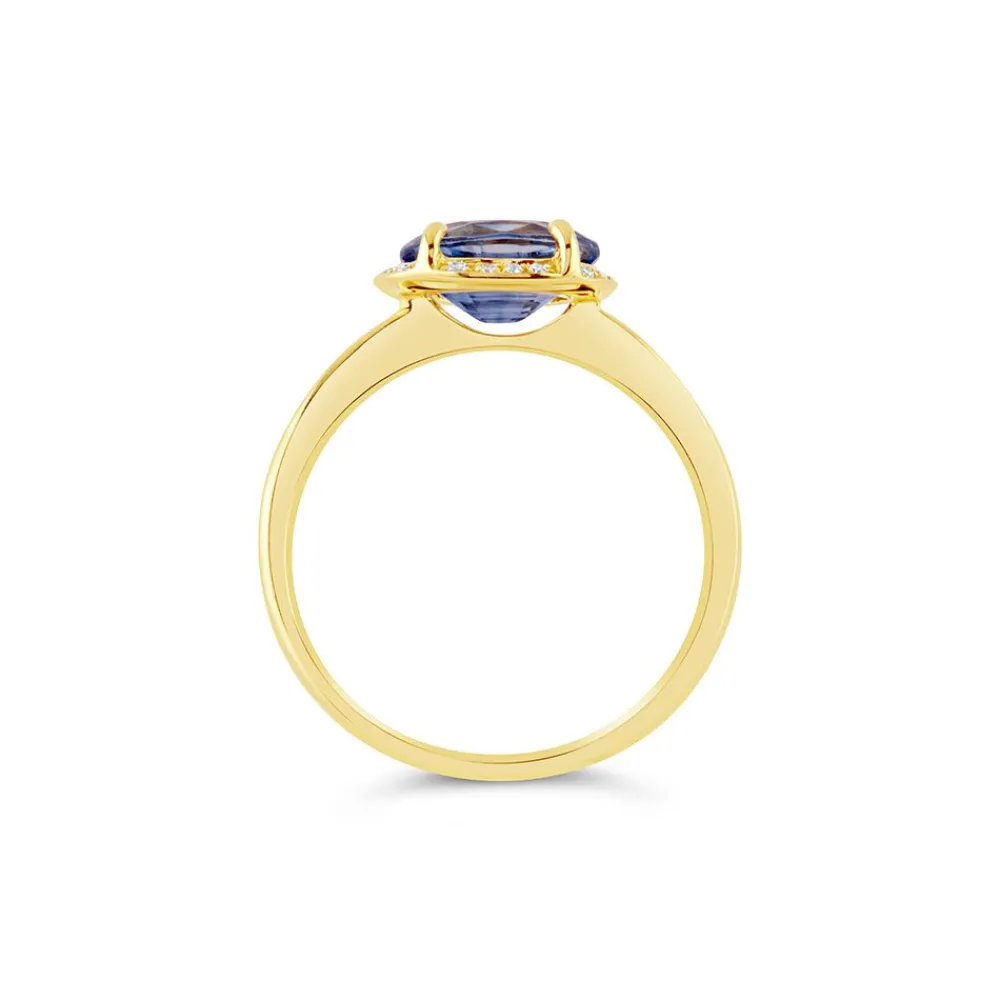 Dinny Hall Mia 18K Fine Cornflower Blue Sapphire & Diamond Ring