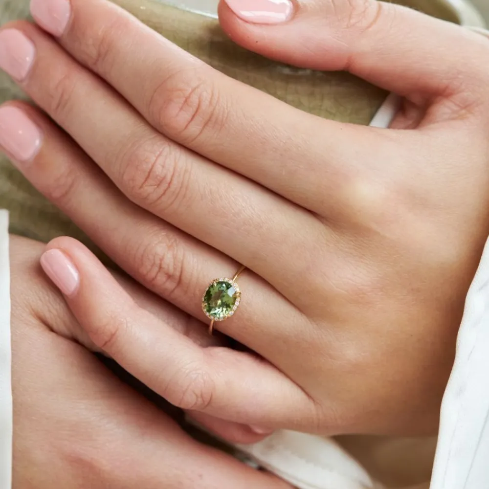Dinny Hall Mia 18K Fine Green Tourmaline & Diamond Ring