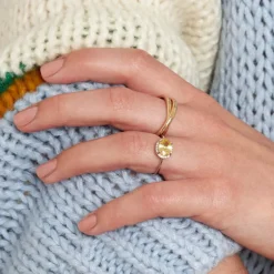 Dinny Hall Mia 18K Fine Lemon Yellow Sapphire & Diamond Ring