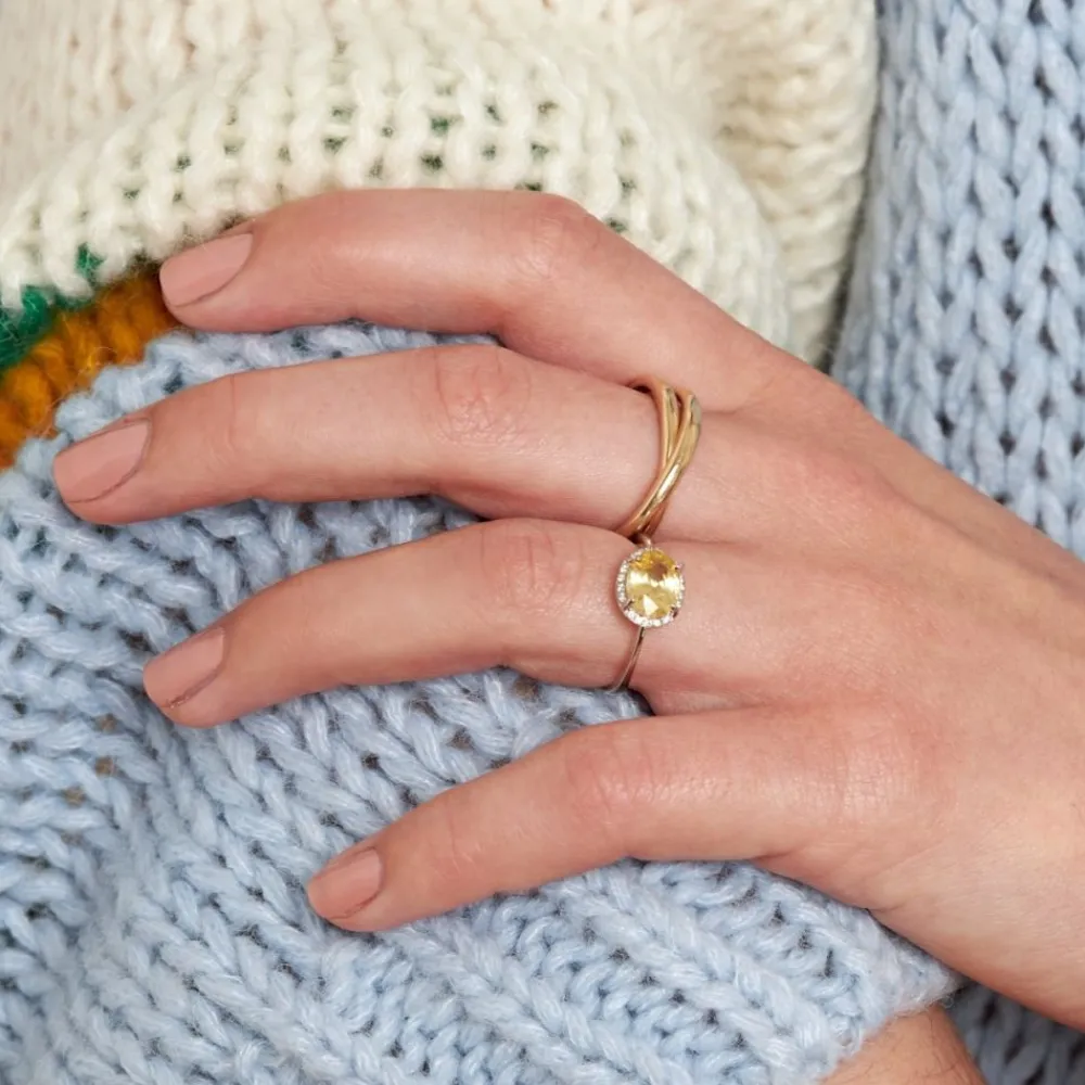 Dinny Hall Mia 18K Fine Lemon Yellow Sapphire & Diamond Ring