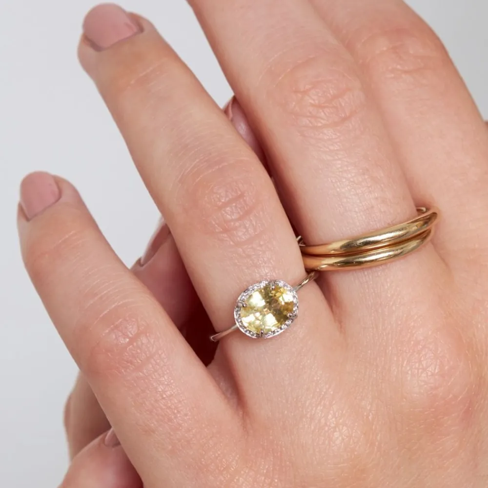 Dinny Hall Mia 18K Fine Lemon Yellow Sapphire & Diamond Ring
