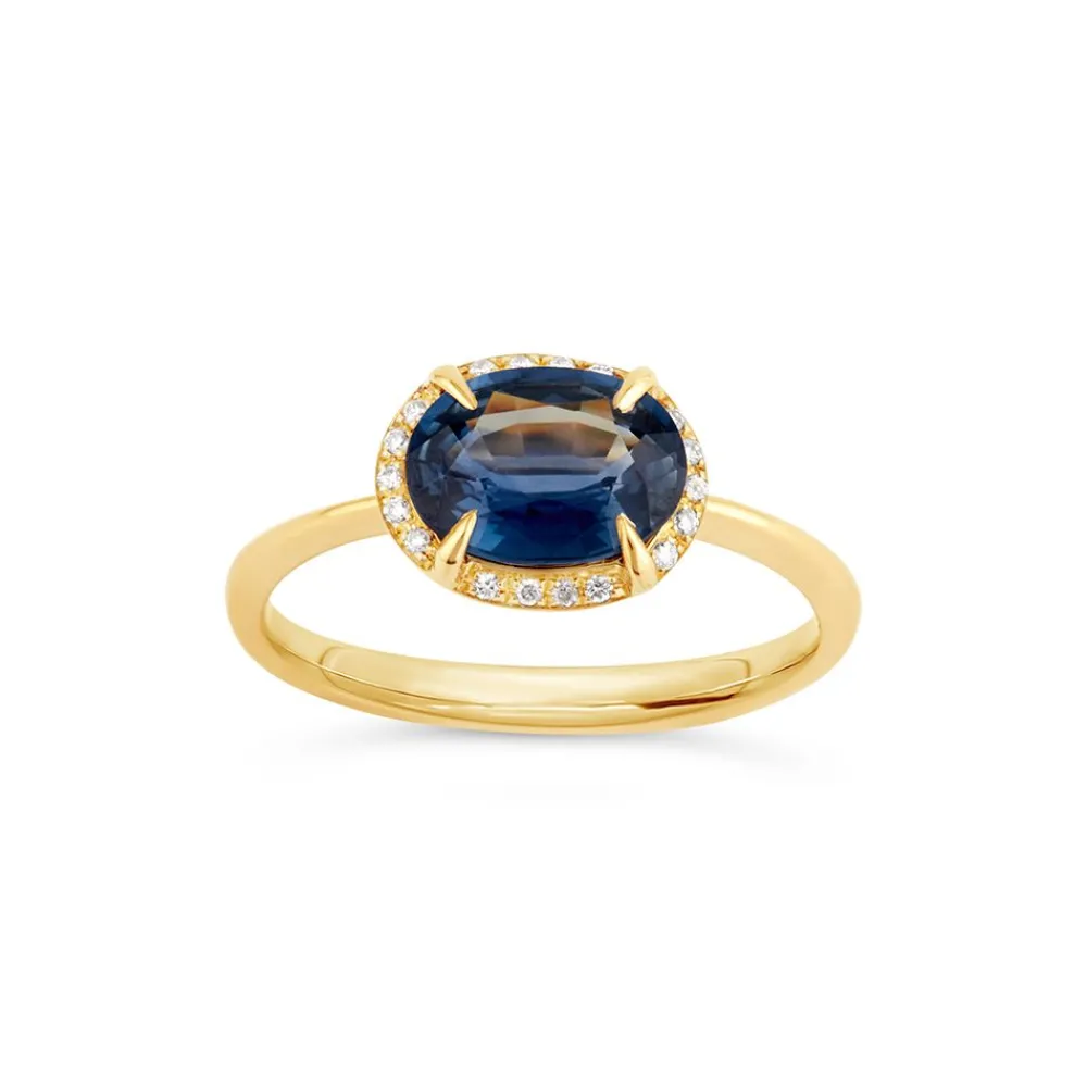 Dinny Hall Mia 18K Fine Navy Blue Sapphire & Diamond Ring