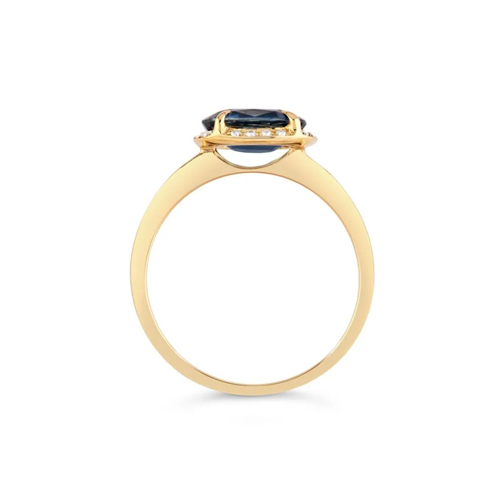 Dinny Hall Mia 18K Fine Navy Blue Sapphire & Diamond Ring