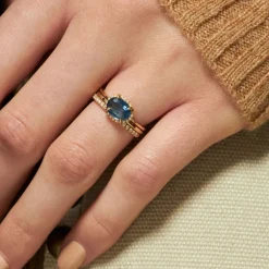 Dinny Hall Mia 18K Fine Navy Blue Sapphire & Diamond Ring