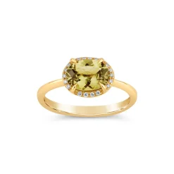 Dinny Hall Mia 18K Fine Olive Green Sapphire & Brilliant Cut Diamond Ring
