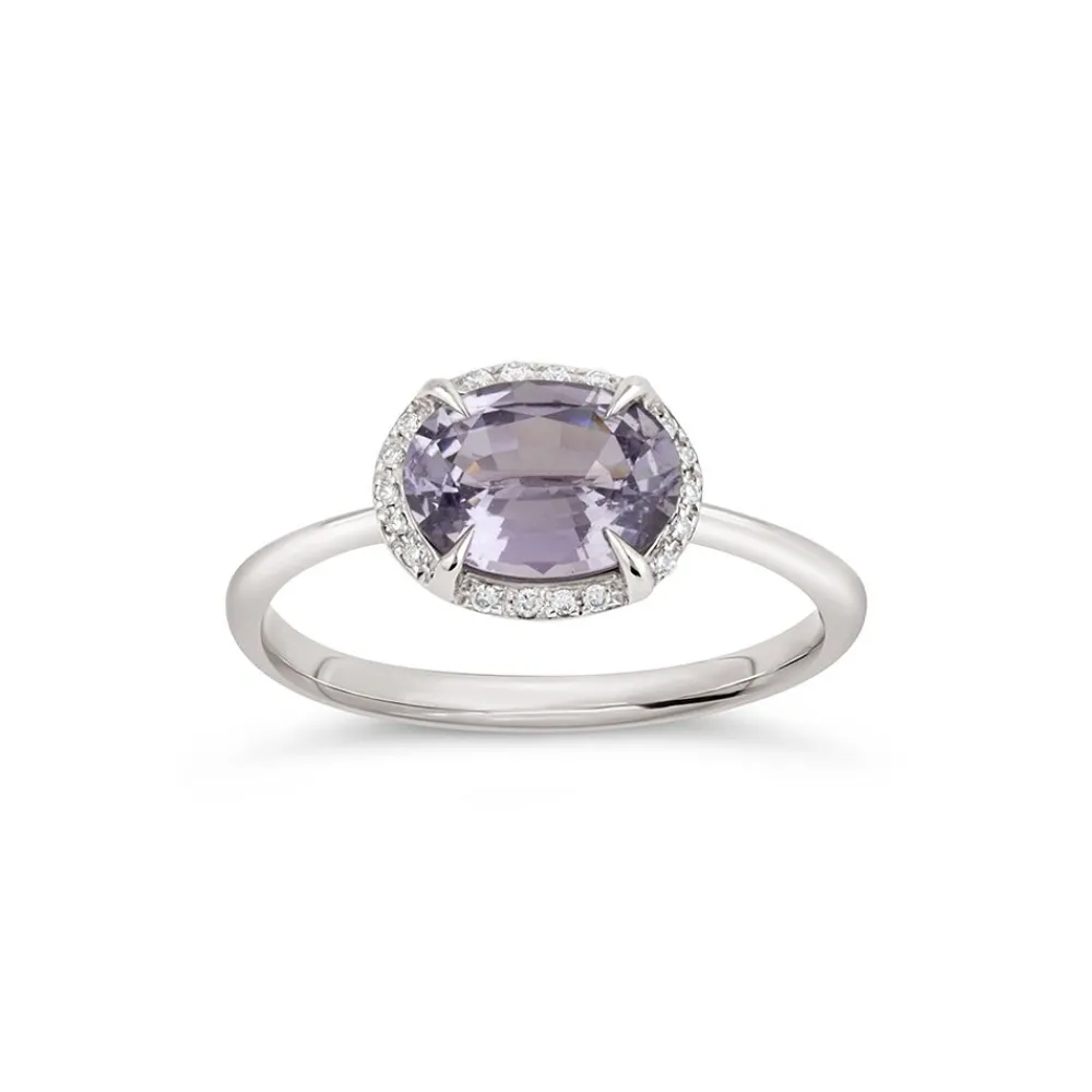 Dinny Hall Mia 18K Fine Pale Mauve Sapphire & Diamond Ring