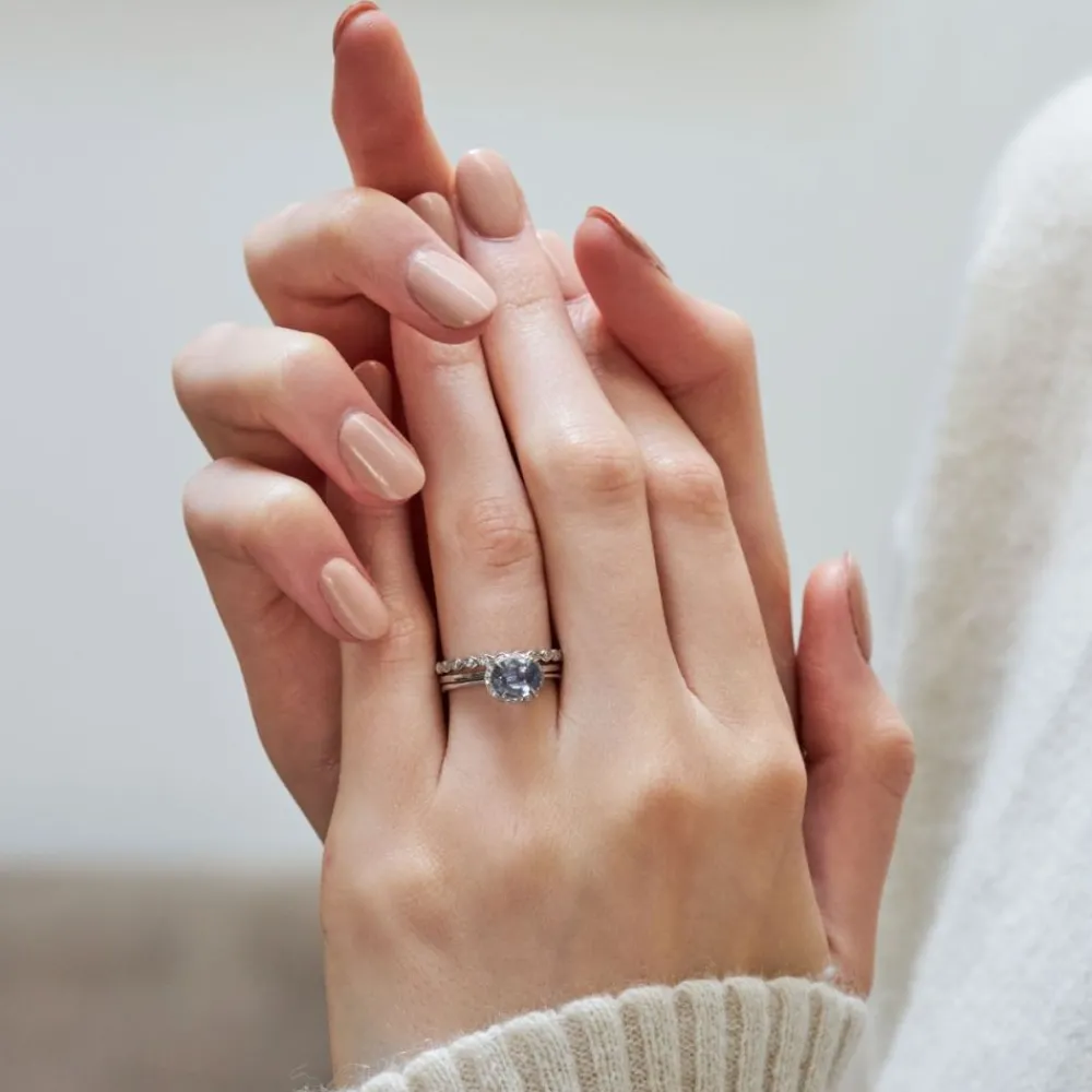 Dinny Hall Mia 18K Fine Pale Mauve Sapphire & Diamond Ring