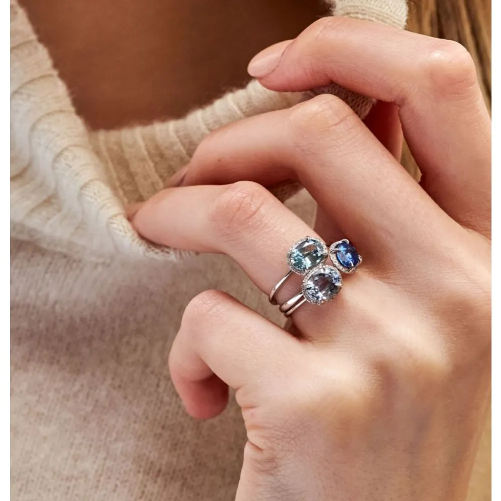 Dinny Hall Mia 18K Fine Pale Mauve Sapphire & Diamond Ring