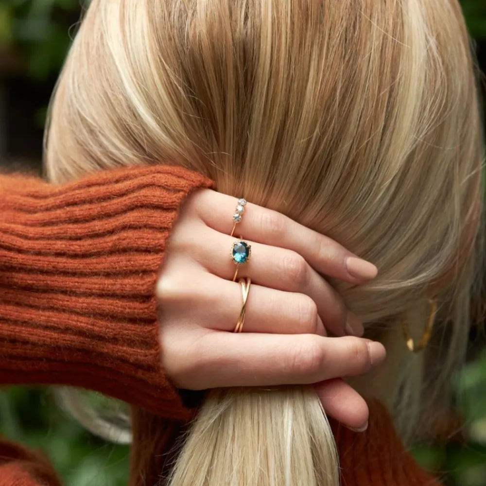 Dinny Hall Mia 18K Fine Vivid Teal Tourmaline & Diamond Ring