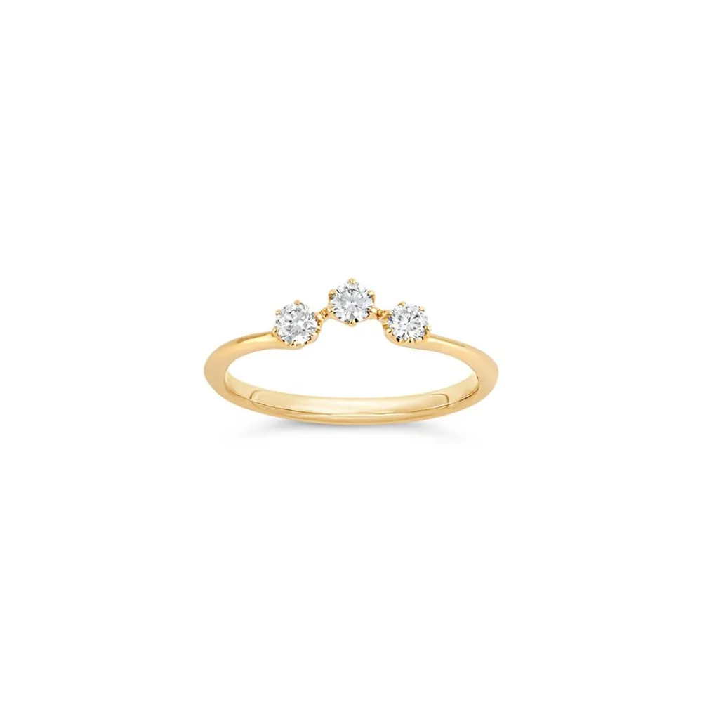 Dinny Hall Mini Curve Recycled Gold Diamond Pinky Ring