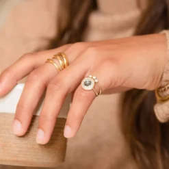 Dinny Hall Mini Curve Recycled Gold Diamond Pinky Ring